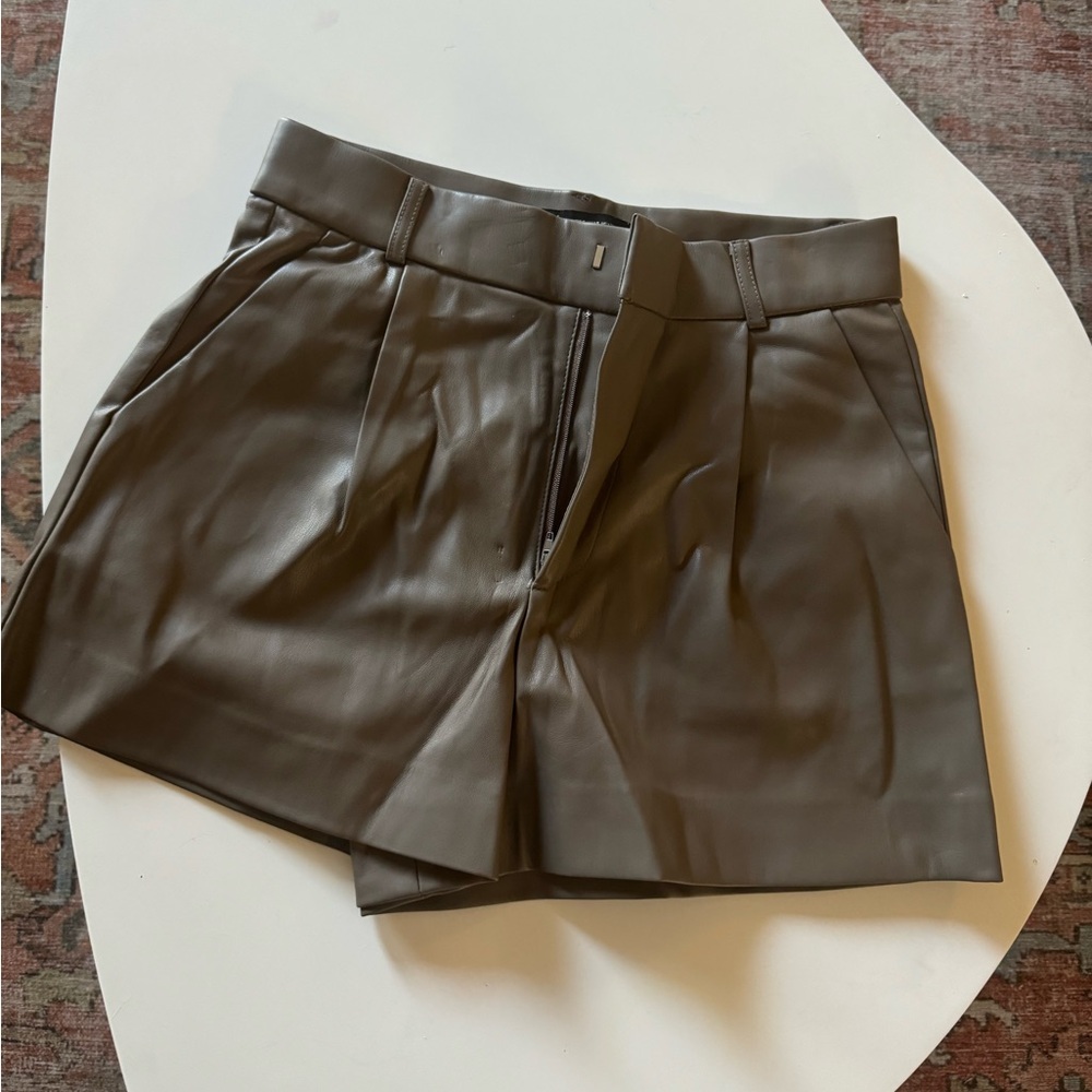 Zara leather shorts